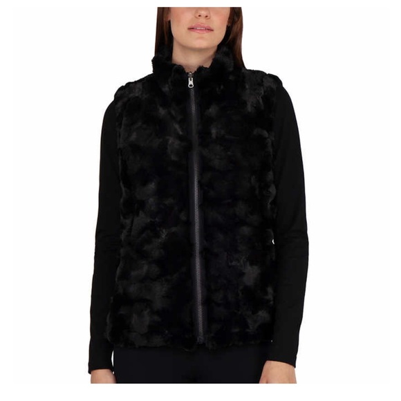 Nicole Miller Women's Reversible Cozy Quilted Faux Fur Insulated Puffer Vest - Picture 8 of 13